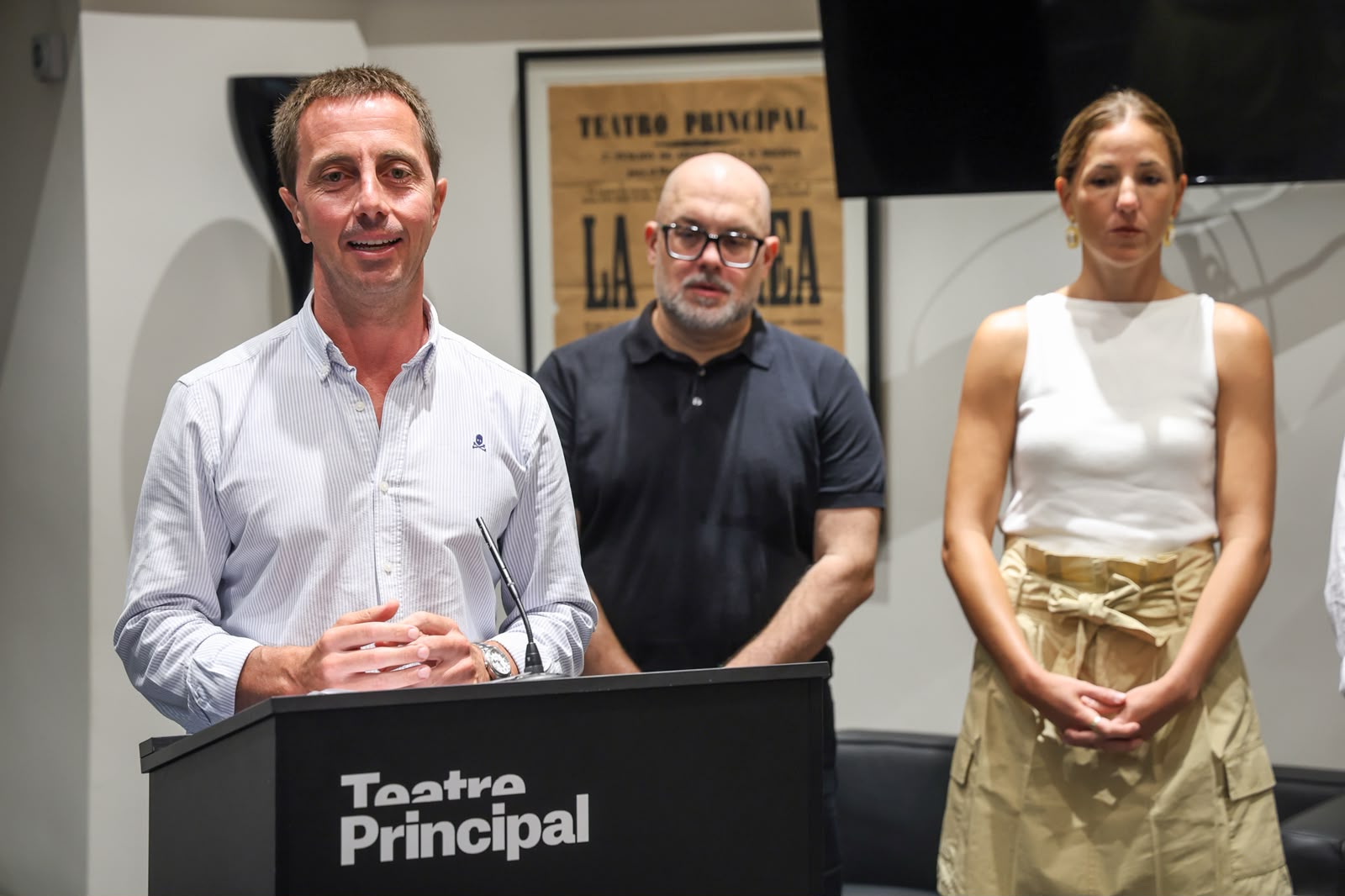 El presidente del Consell de Mallorca, Llorenç Galmés en la presentación de la programación de la nueva temporada del Teatro Principal.