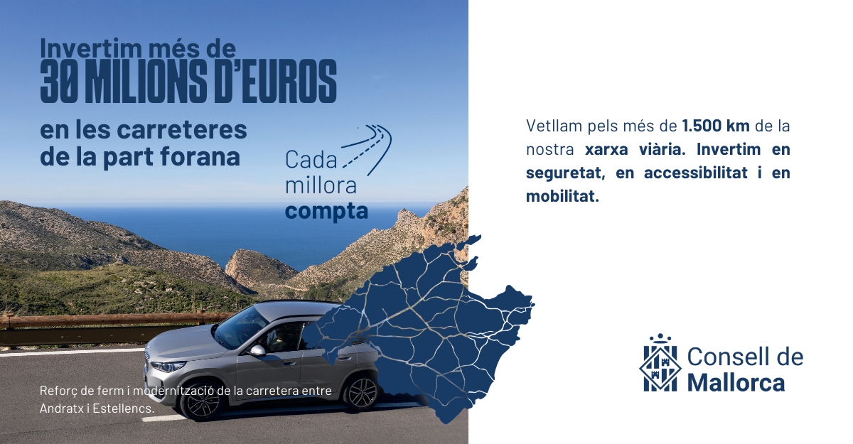 Refuerzo de firme y modernización de la carretera entre Andratx y Estellencs