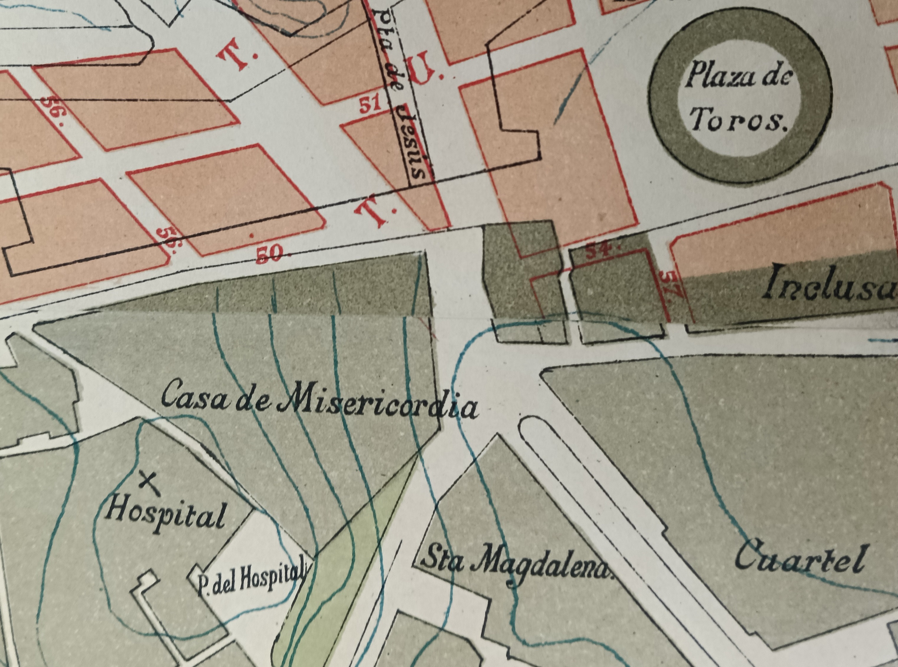 Detalle del plano del ensanche de Palma, de Bernat Calvet, 1901 (AGCM PLA-443)